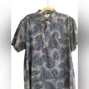 Old Navy Men's Navy Leaf Print Shirt